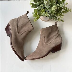 VERONICA BEARD Suede Zip Booties